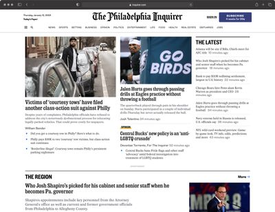 The Inquirer.com homepage.